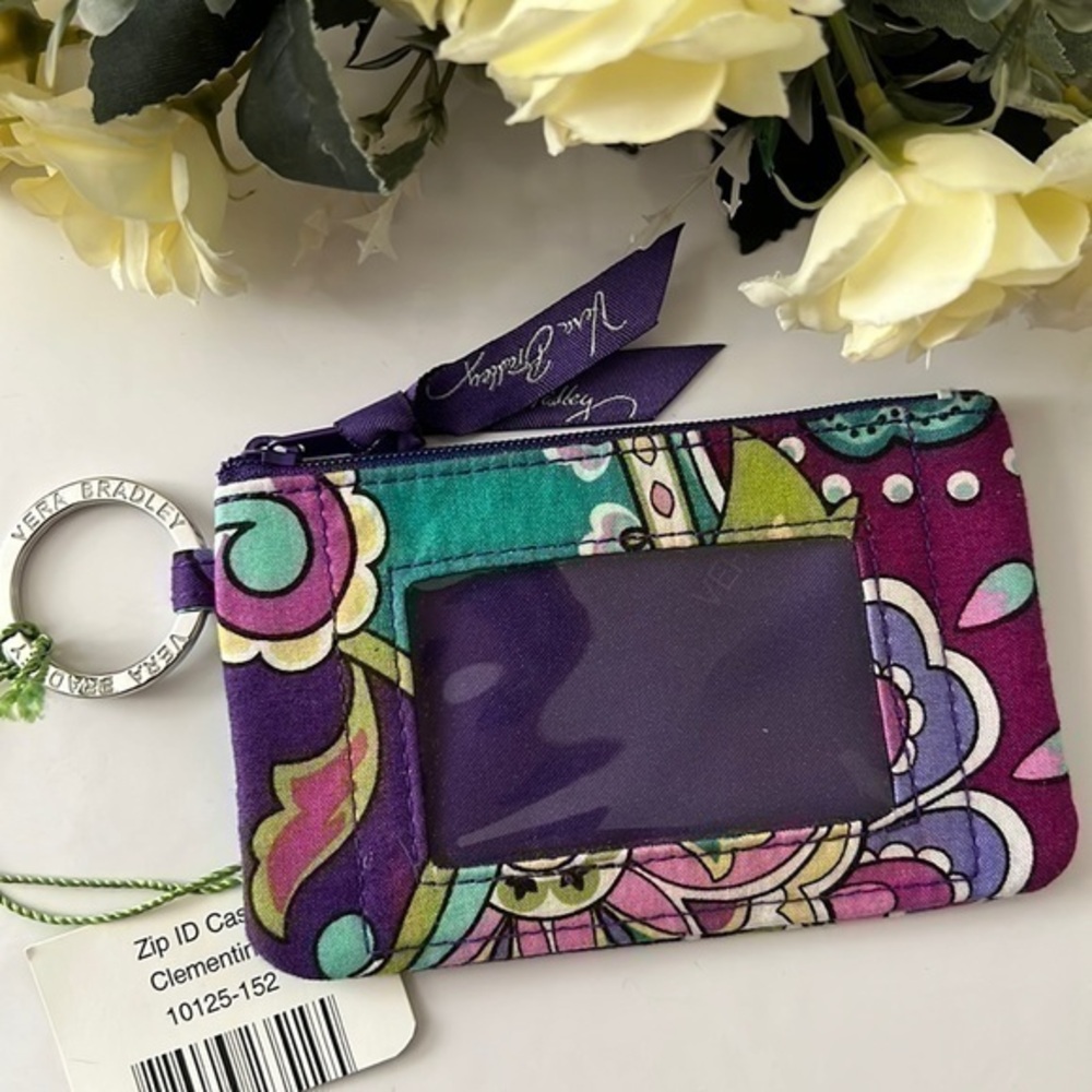 New Vera Bradley Zip ID Case Business cards Clear Window (B6)